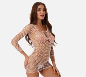 Fishnet Mini Dress See Through Skirt